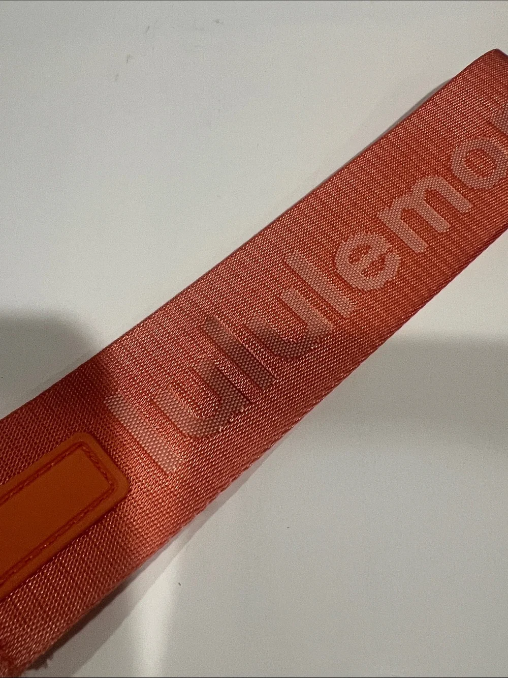 lululemon athletica Coral Orange Wrist Lanyard with Metal Clip